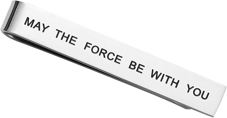 LParkin May The Force Be with You Tie Clip Star Wars Fan Gift Funny Gift Stainless Steel Polished... | Amazon (US)
