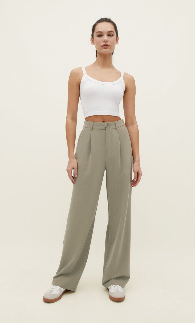 Smart straight-leg trousers | Stradivarius (UK)