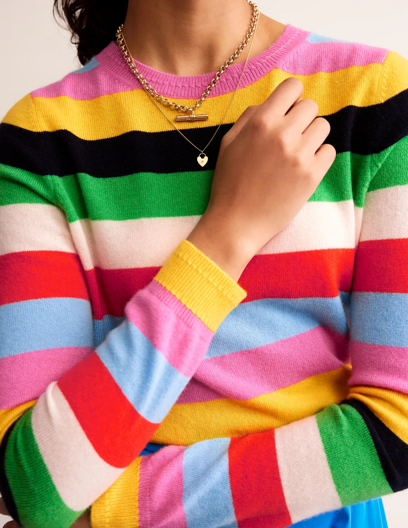 Eva Cashmere Crew Neck Jumper - Multi, Rainbow | Boden US | Boden (US)