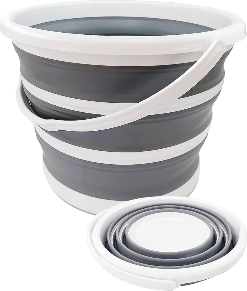 Collapsible Bucket-10L (2.6 Gallon) Bucket for Cleaning with Handle-Folding Foldable Portable Pla... | Amazon (US)