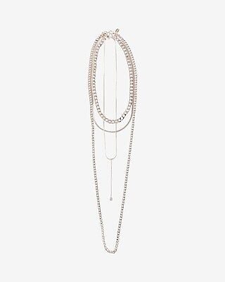 Express Womens Embellished Long Nested Necklace | Express
