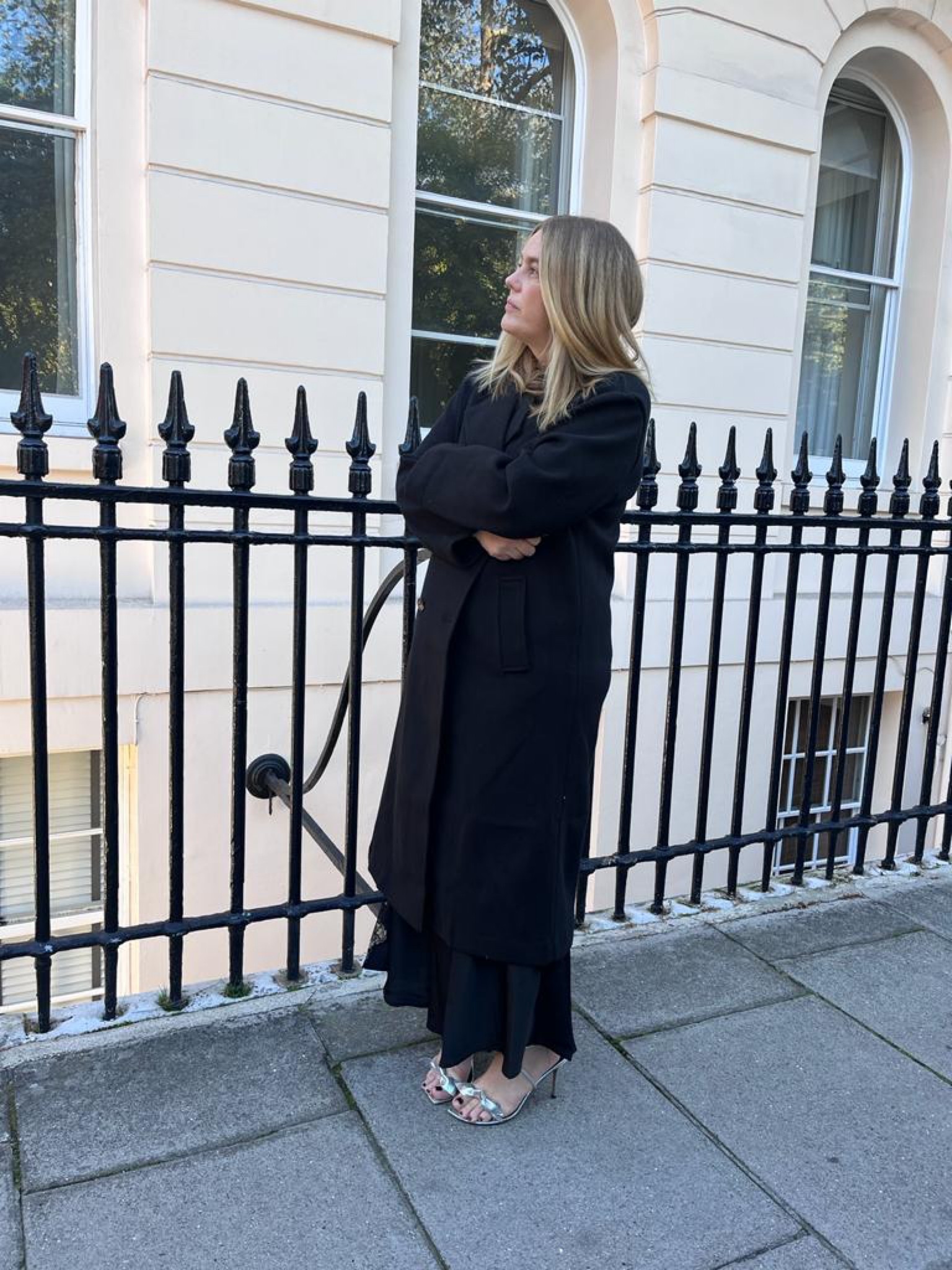 Warehouse, black coat, black winter coat, long black coat, relaxed coat, double breasted coat, black slip dress, Isabel Marant sandals

#LTKunder100 #LTKSeasonal #LTKshoecrush