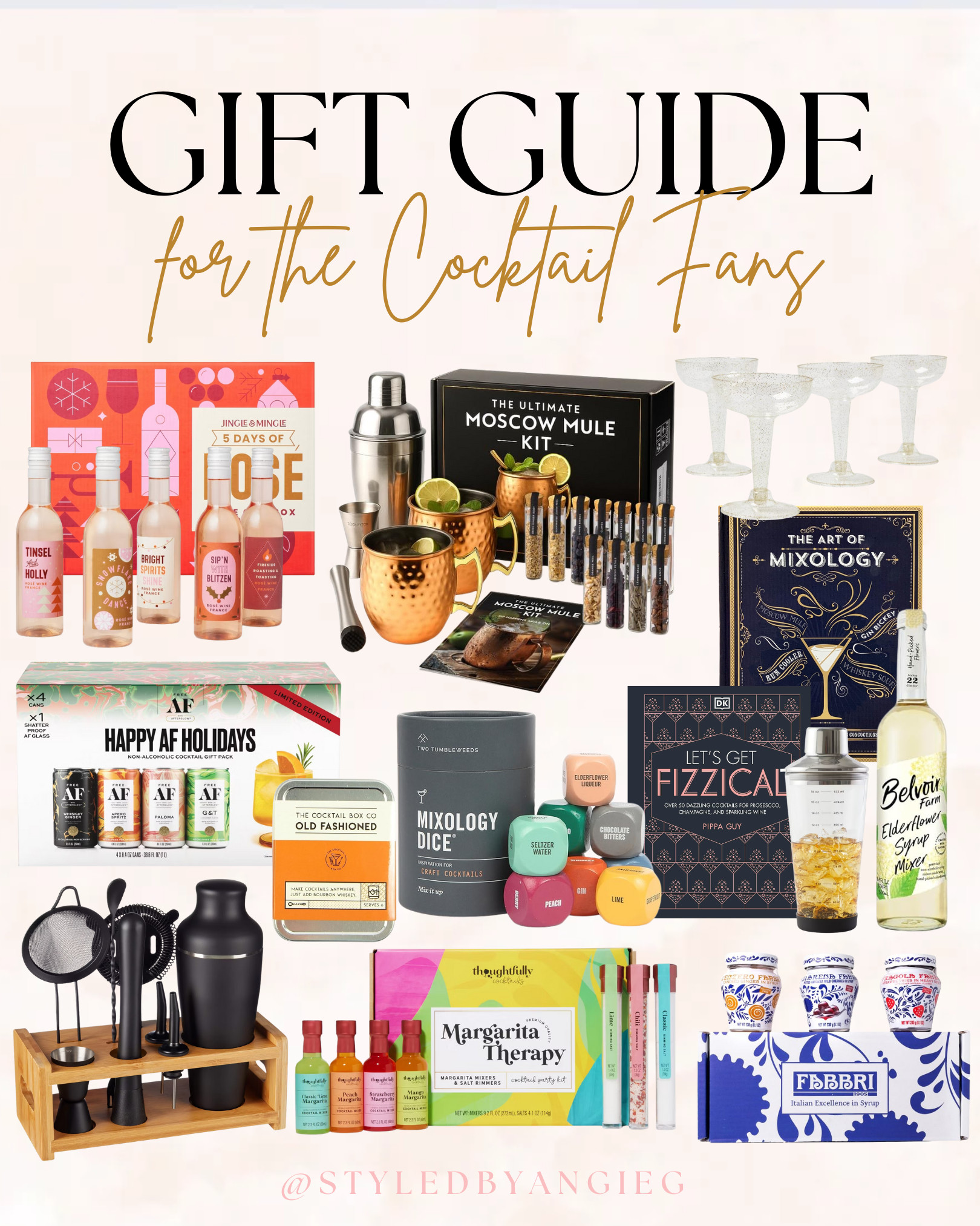 Gift guide for cocktail lovers! Mixology sets, Moscow mule kit, margarita kit, bar tools, cocktail books, glassware, holiday drink gifts, hosting gifts, gifts for mixology fans 

 

#LTKGiftGuide #LTKHoliday #LTKMens