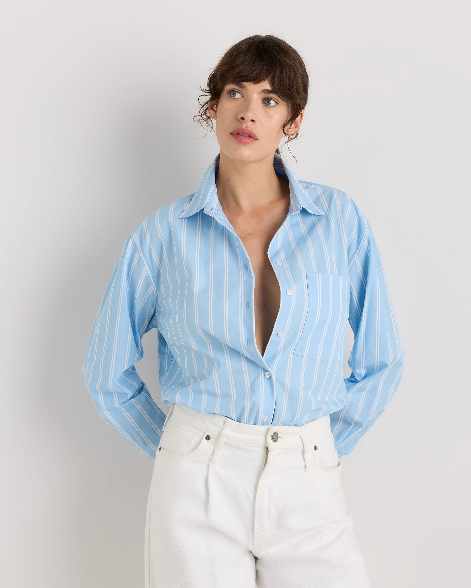 100% Organic Cotton Poplin Long Sleeve Boyfriend Shirt | Quince