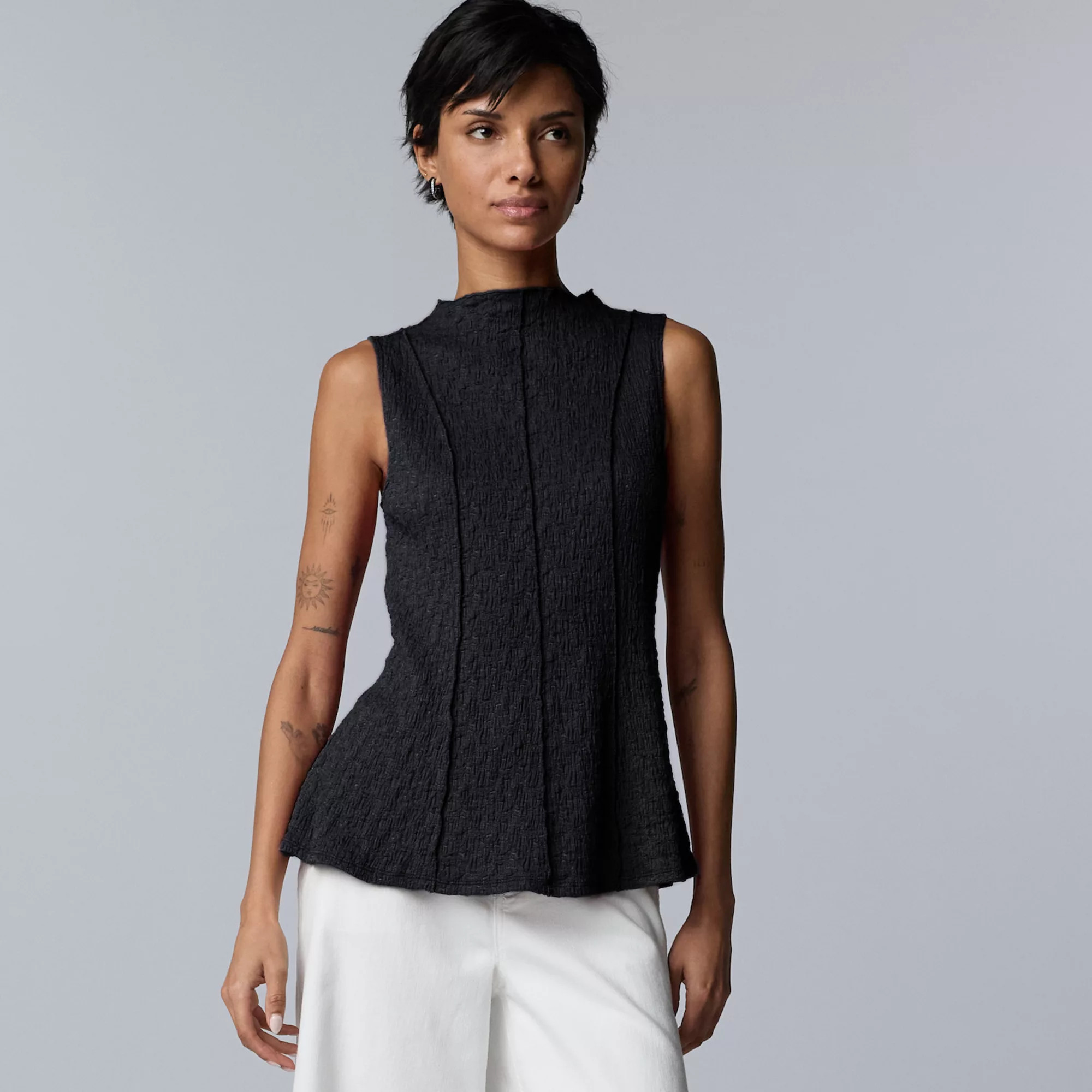 Women's Simply Vera Vera Wang Funnel Neck Pucker Top | Kohl's