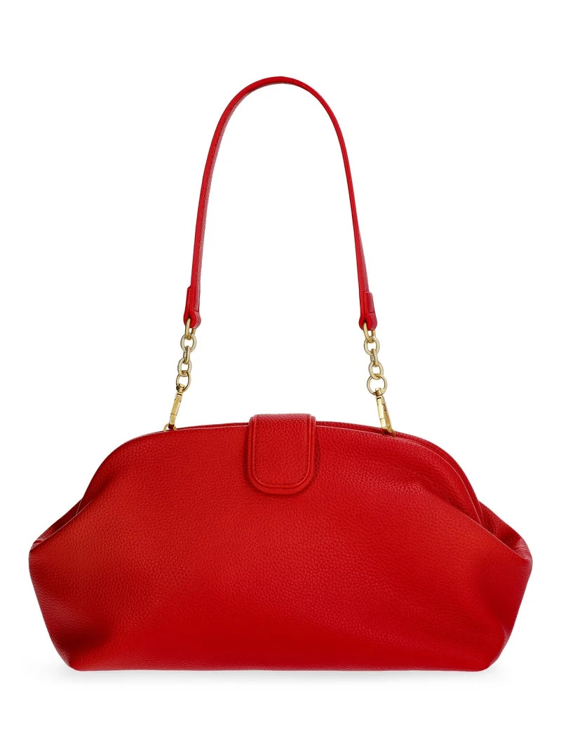 Free Assembly Women's Faux Leather Clutch Handbag, Red Engine | Walmart (US)