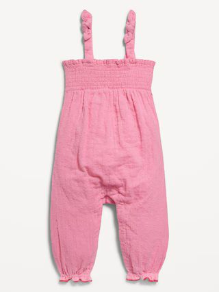 Sleeveless Smocked Tie-Knot Jumpsuit for Baby | Old Navy (US)