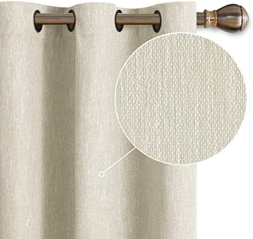 LORDTEX Burlap Linen Look Textured Blackout Curtains for Bedroom with Thermal Insulated Liner - H... | Amazon (US)