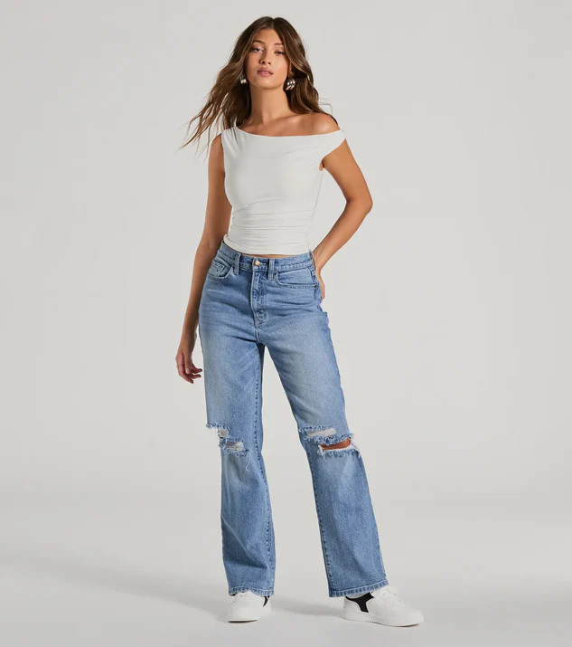 Confident Flirt One-Shoulder Crop Top | Windsor Stores