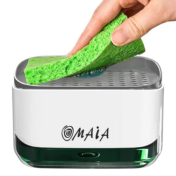 OMAIA 2-in-1 Kitchen Soap Dispenser with Sponge Holder - dishwashing Liquid Dispenser for Kitchen... | Amazon (US)