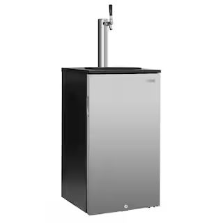 Single Tap 18 in. 1/6 Barrel Beer Keg Dispenser with Electronic Control in Stainless Steel | The Home Depot