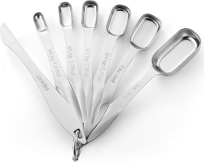 Spring Chef Heavy Duty Stainless Steel Metal Measuring Spoons for Dry or Liquid, Fits in Spice Ja... | Amazon (US)