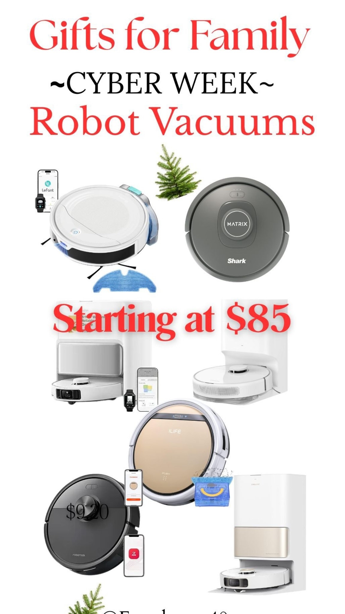 ‼️Robot vacuums and mops and n SALE or cyber week Starting at $85 

#LTKHoliday #LTKGiftGuide #LTKHome
