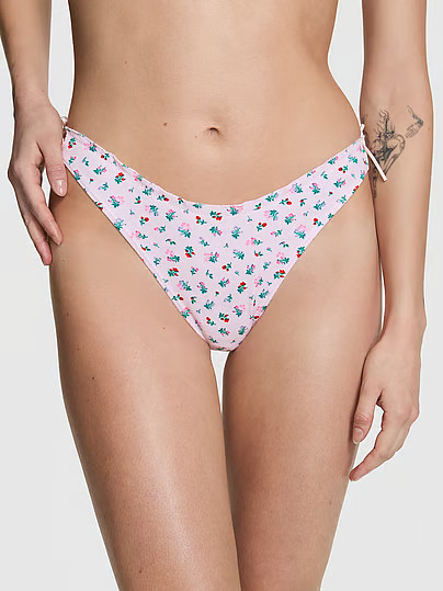 Cotton Side-Tie Thong Panty, Floral, S - Women's Panties - PINK | Victoria's Secret (US / CA )