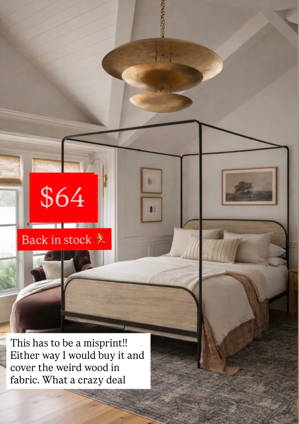 All right, this is incredibly affordable even if you pay $64 you could cover the wood in a pretty fabric. There’s endless ideas that you can do. This will be perfect for a guest bedroom or if you’re in a rental grab it before it sells out.

#LTKSaleAlert #LTKHome