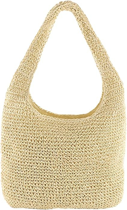 CHIC DIARY Women Straw Shoulder Bag Summer Beach Large Tote Bag Handmade Woven Handbag | Amazon (US)