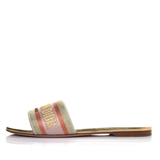 CHRISTIAN DIOR

Cotton Embroidered Dway Mules Slide Sandals 38 Platinum | Fashionphile