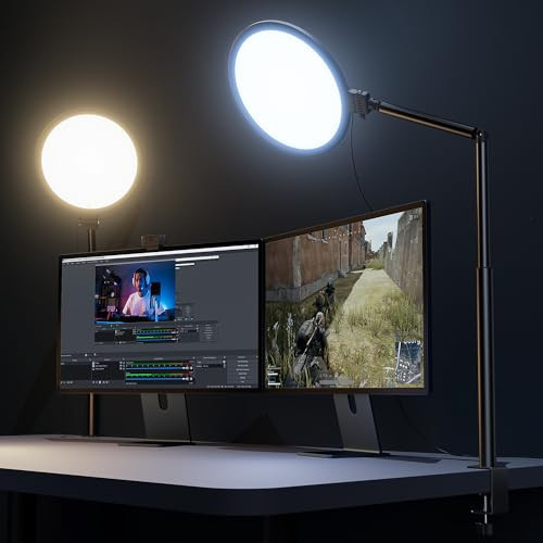 Weilisi 10.2" Desk Ring Light with Stand for Zoom Meetings, Ring Light for Desk with Clamp, 360° Rotate & Flexible Height Video Conference Light, Adjust Arm Desk Lamp Zoom Light for Home Office | Amazon (US)