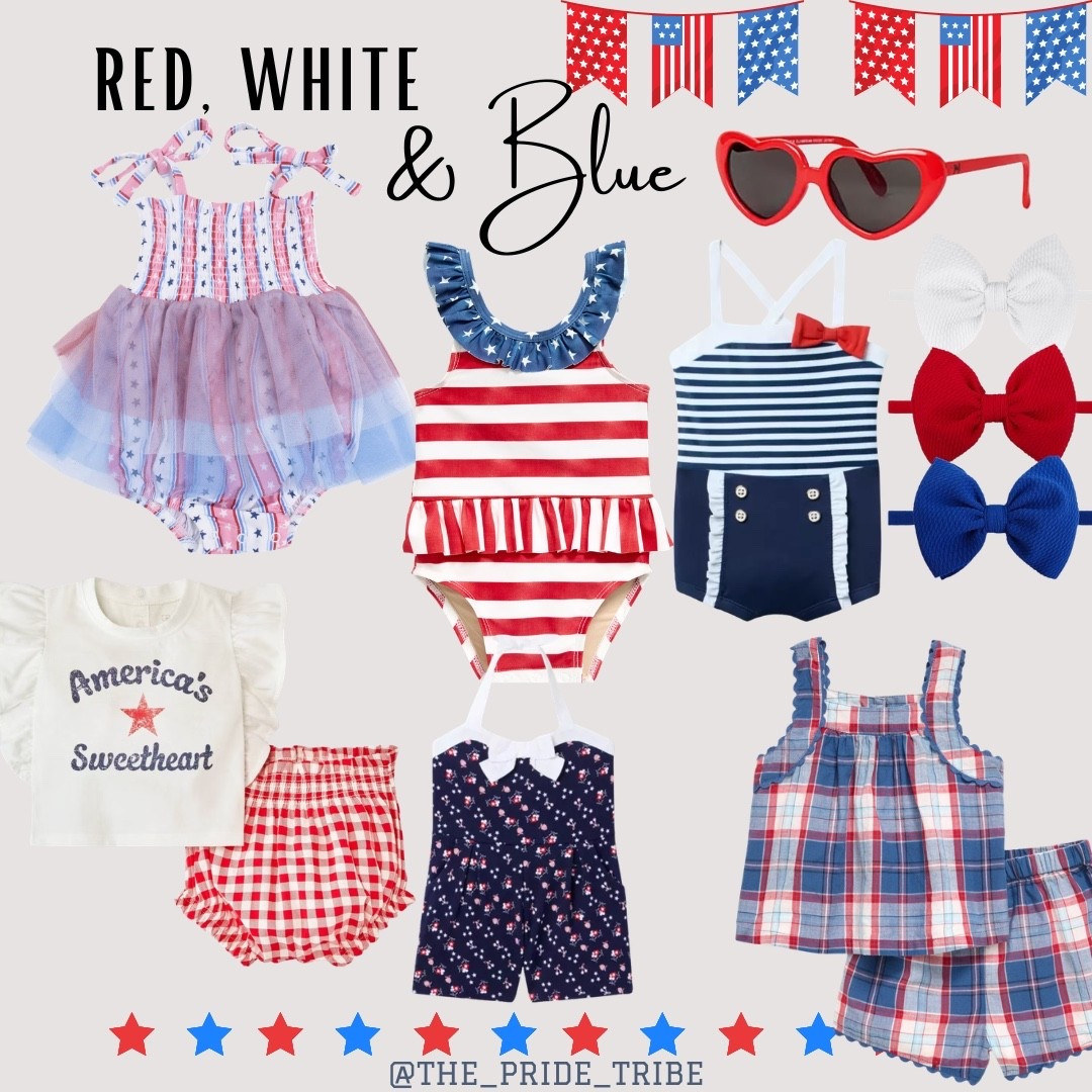 Red White & Blue. America. Memorial Day. USA. July 4th. Baby girl clothes  

#LTKSwim #LTKKids #LTKBaby