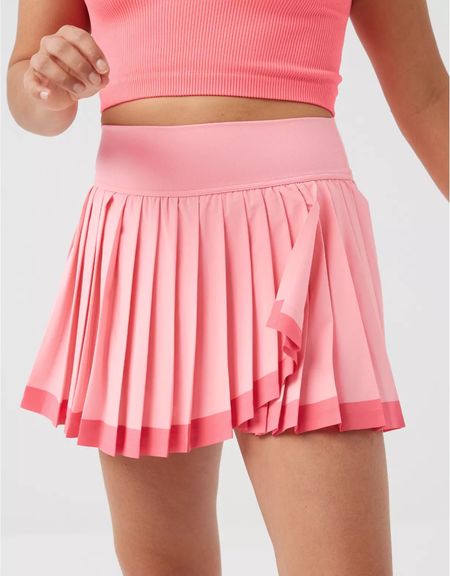 Pleated skort under $50! ✨ pink pleated skort tennis outfit pickleball outfit pink skirt activewear 

#LTKstyletip #LTKsalealert #LTKfindsunder50