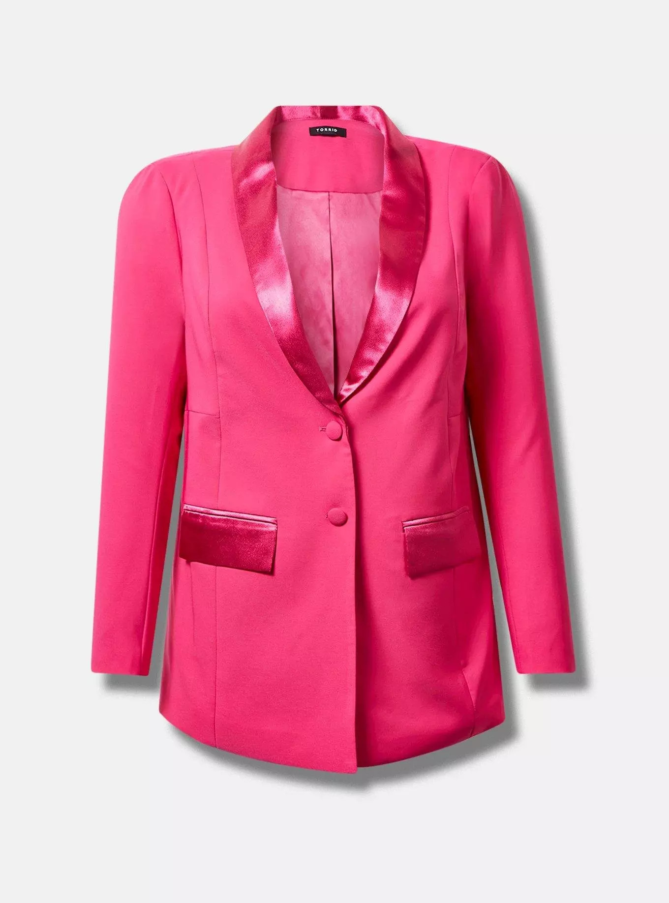 Studio Refined Crepe Satin Lapel Blazer | Torrid (US & Canada)