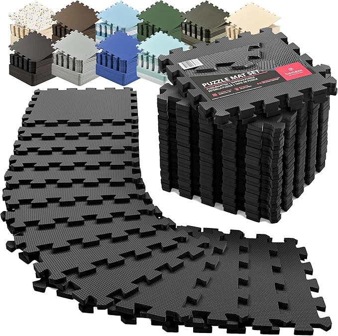 bemaxx Gym Mats Set - 18 pcs EVA Interlocking Foam Floor Tiles (12.6"x12.6"x0.4") 18sqft Protecti... | Amazon (US)