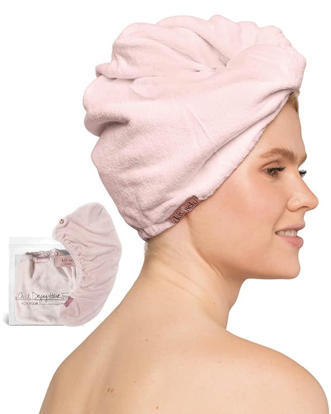 Kitsch Microfiber Hair Towel Wrap for Women - Quick Dry Towel | Microfiber Towel for Hair | Hair ... | Amazon (US)