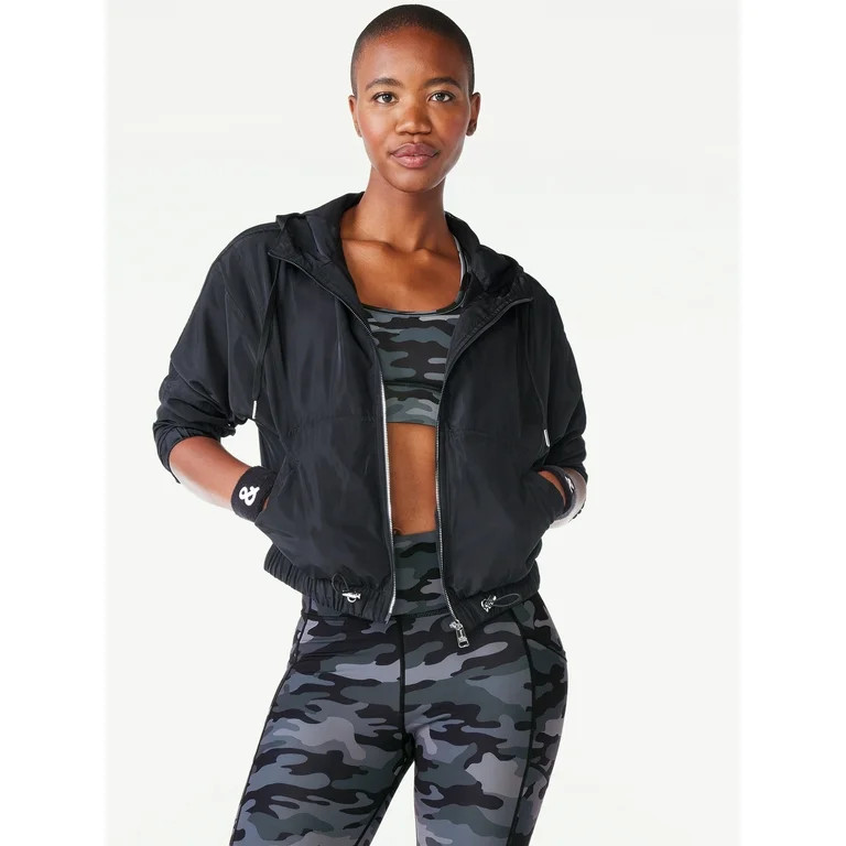 Love & Sports Women's Track Jacket with Hood, Sizes S-XXL - Walmart.com | Walmart (US)