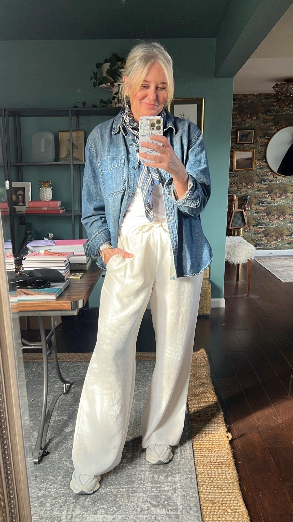 Today’s look
Shirt Size small
Pants Medium regular 
Scarf (linked similar) 


#LTKootd #LTKOver40 #LTKdayinmylife