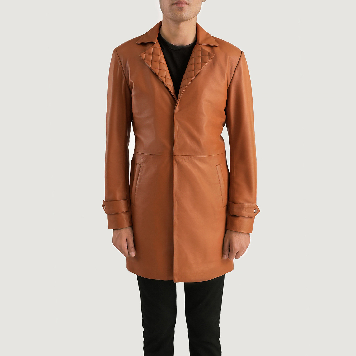 Infinity Tan Brown Leather Coat | The Jacket Maker