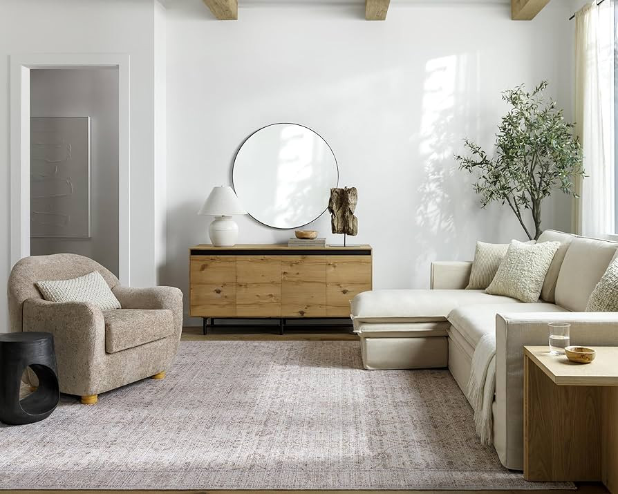 Surya Our PNW Home x Spokane Updated Traditional Area Rug, 6'6" x 9', Light Gray | Amazon (US)