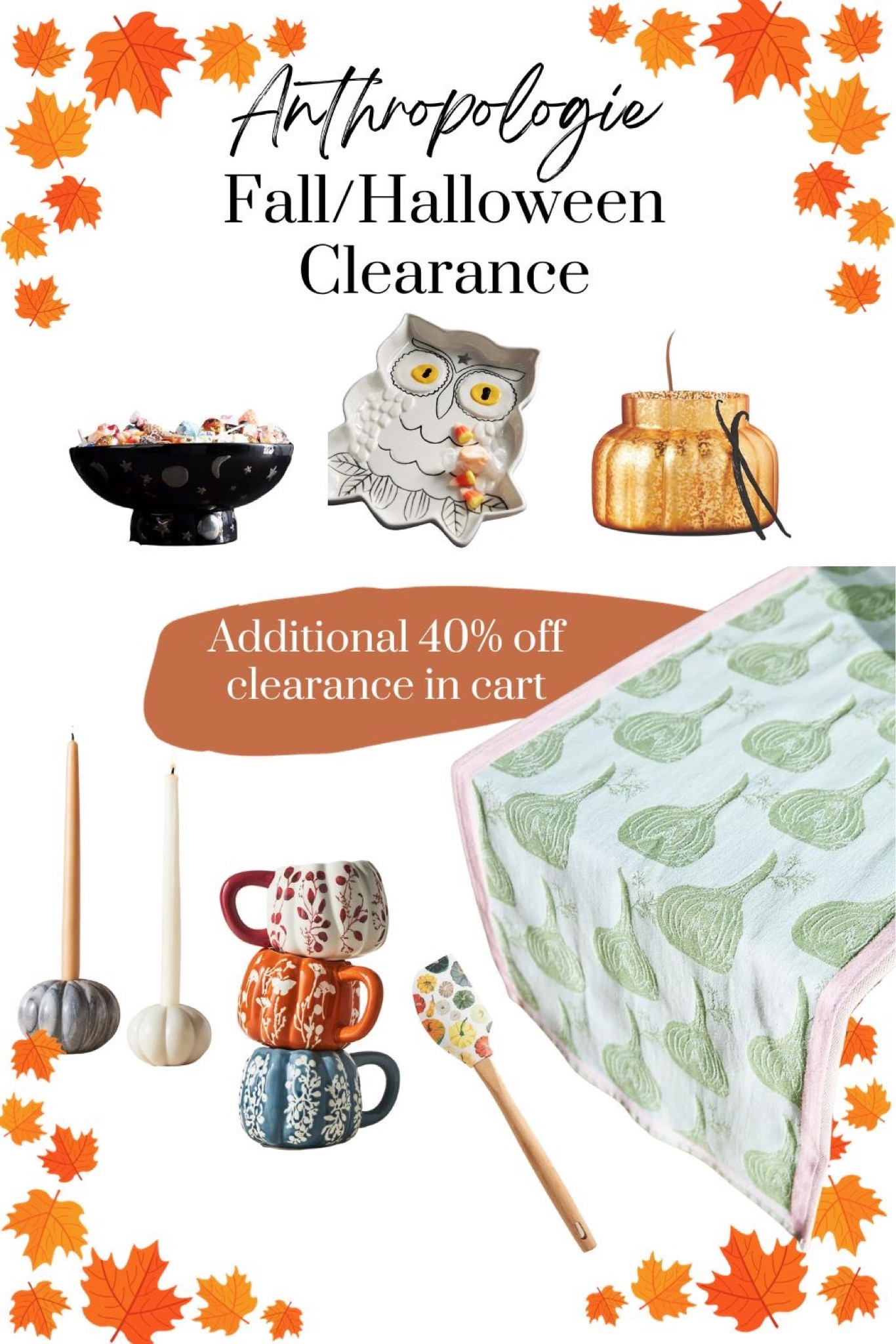 Anthropology fall/ Halloween clearance. Take an additional 40% off clearance in your cart!

#LTKGiftGuide #LTKhome #LTKsalealert