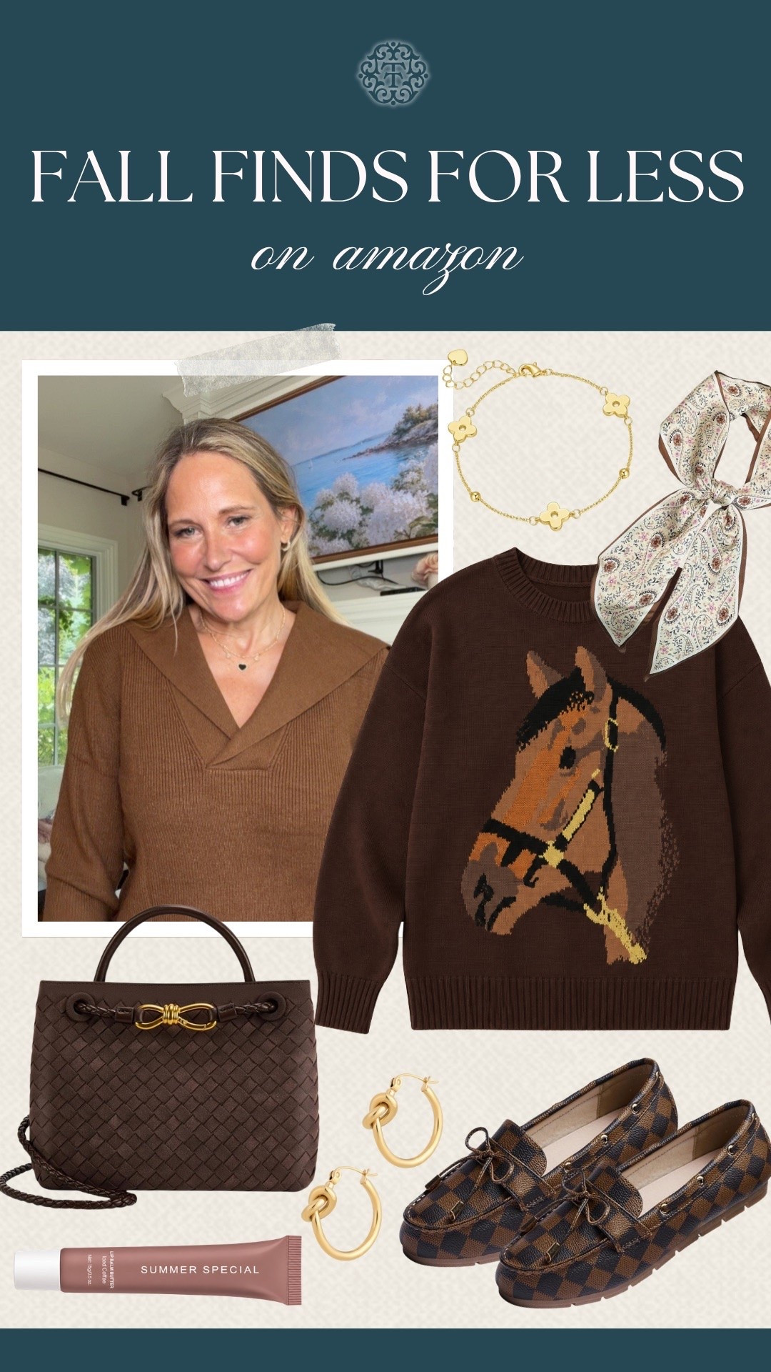 We’re loving these Amazon fall finds for less. The brown horse sweater, woven bag, printed scarf, and loafers are giving us all the fall outfit inspo. We’d definitely be adding a few of these to our fall wardrobe.

#LTKSeasonal #LTKOver40 #LTKMidsize