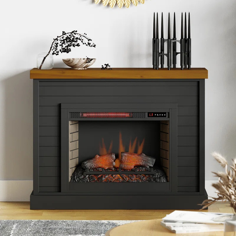 Rimma 48 inch Farmhouse Fireplace with Mantel, Two-Tone Finish | Wayfair North America