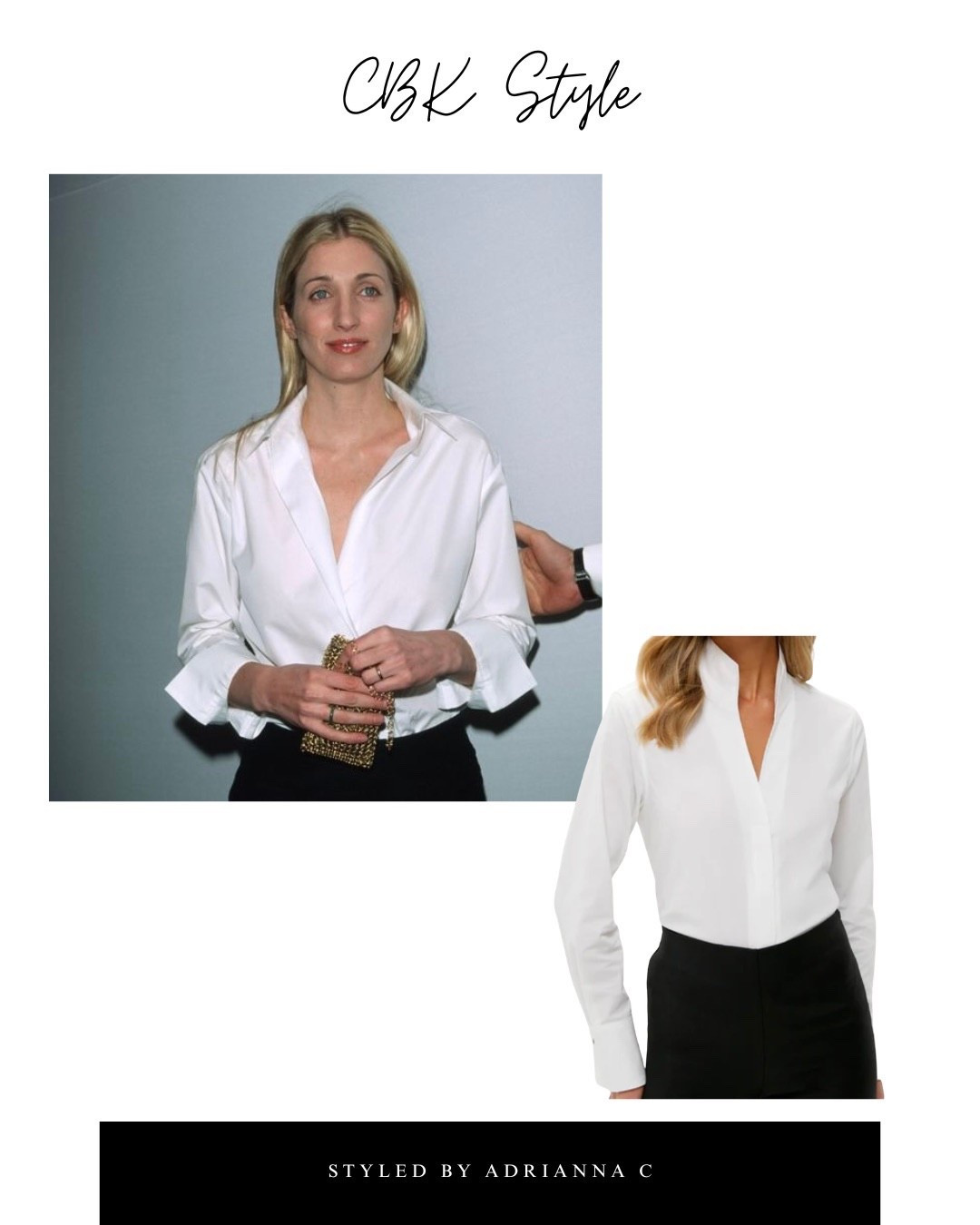 The perfect white blouse inspired by Carolyn Bessette-Kennedy