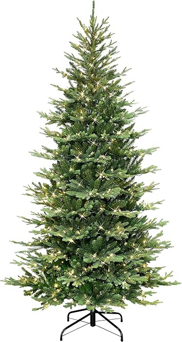 7.5 ft Pre-lit Slim Balsam Fir Tree, 3335 PE/PVC Tips, 500 UL Clear Incandescent Lights | Amazon (US)