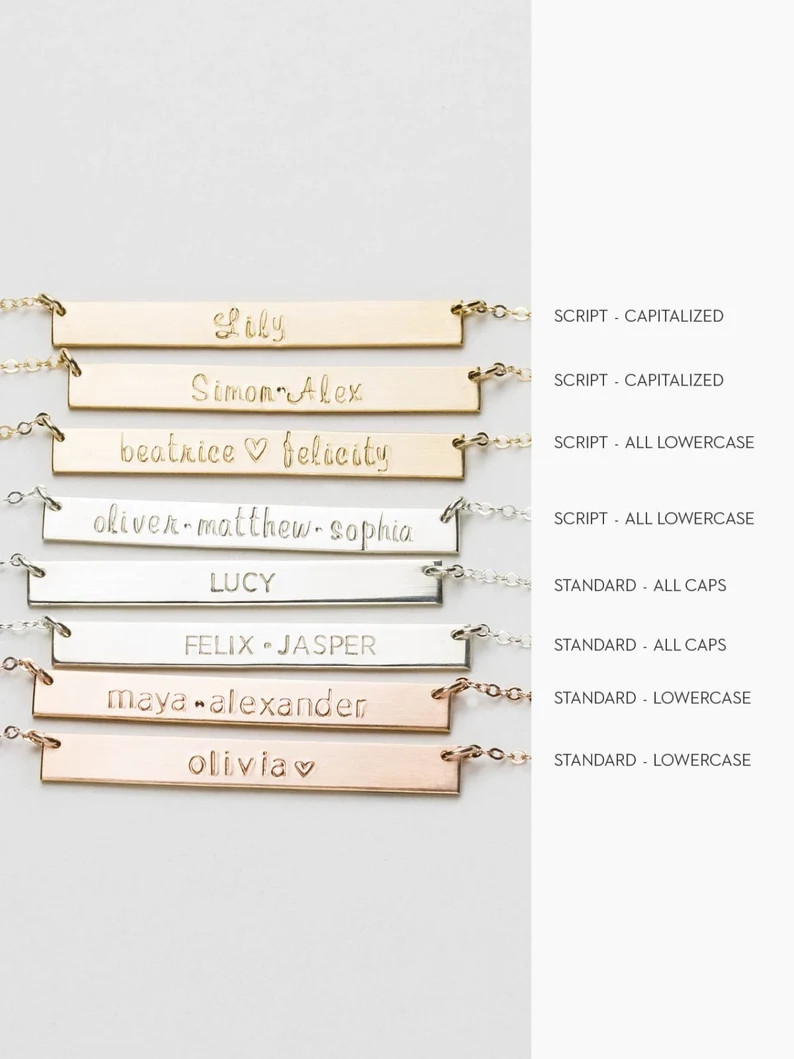 Mothers Necklace: Custom Kids Names, Children's Initials Nameplate - Personalized Gift for Moms -... | Etsy (US)