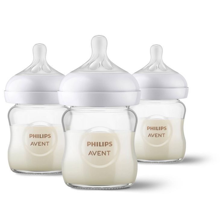 Philips Avent Glass Baby Bottle with Natural Response Nipple - 4oz/3pk | Target