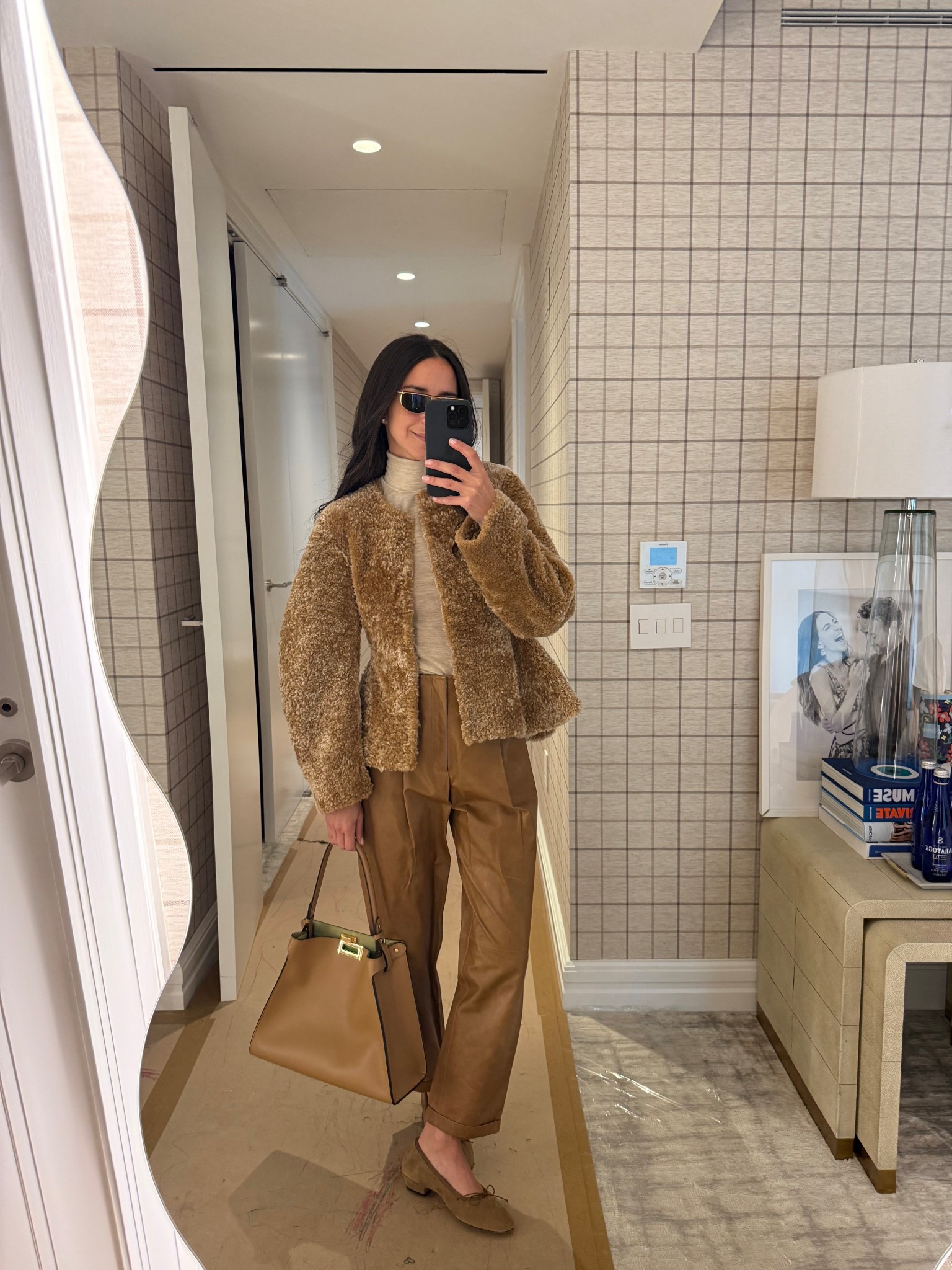 Tan outfit idea! My turtleneck is Vince and pants are Closed but I linked similar