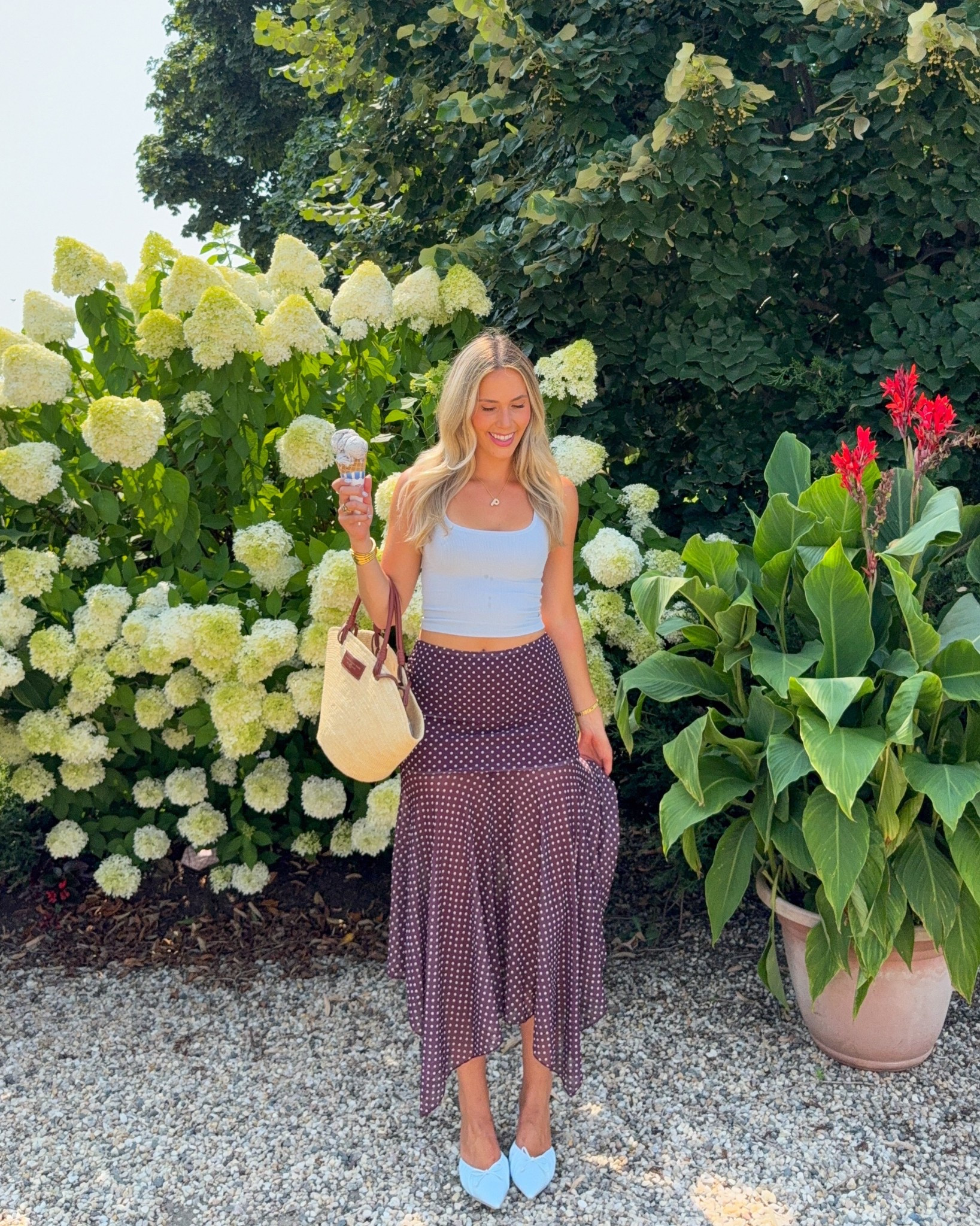 Hamptons outfit! Love this polka dot skirt & baby blue combo 

#LTKStyleTip #LTKFindsUnder50 #LTKFindsUnder100