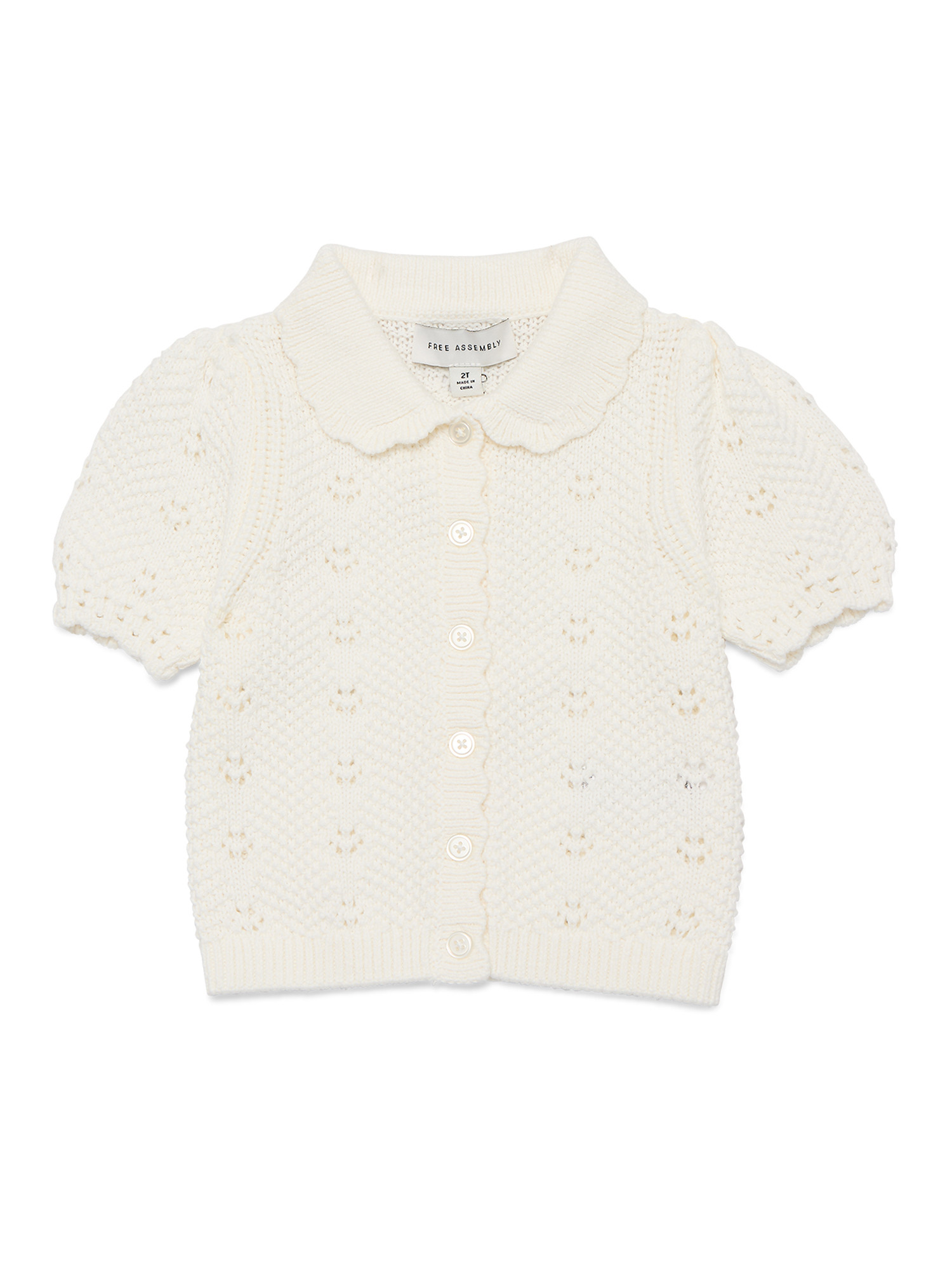 Free Assembly Women's and Women's Plus Cotton Pointelle Cardigan Sweater with Short Sleeves, Ligh... | Walmart (US)