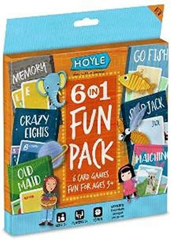 Hoyle 6 In 1 Fun Pack Kids Playing Cards Games Go Fish Crazy 8s Old Maid Slapjack | Amazon (US)