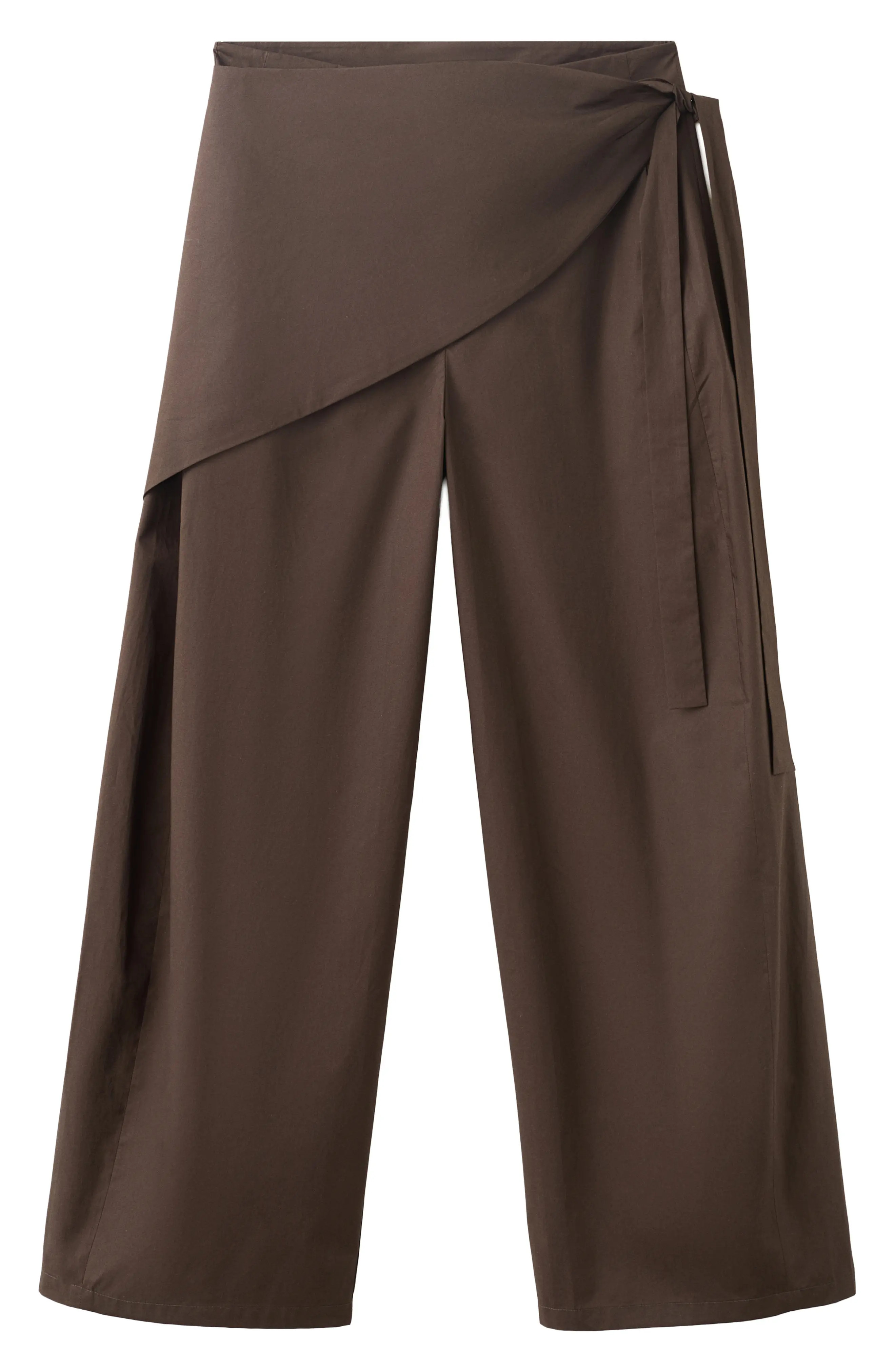 MANGO Belted Wide Leg Pants in Chocolate at Nordstrom, Size 6 | Nordstrom