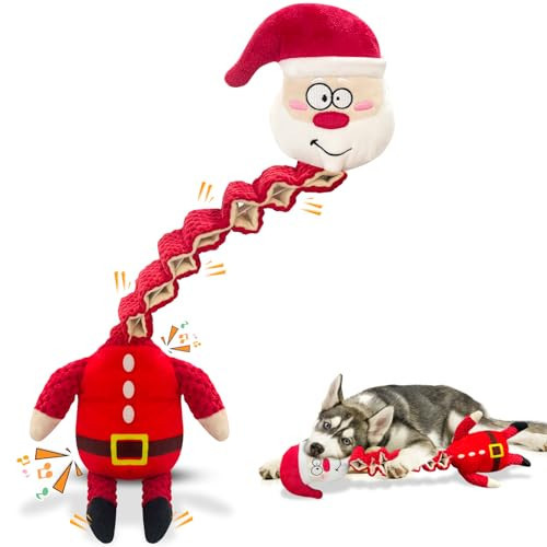 kachewlulu Christmas Large Interactive Dog Toys: Squeaky Plush Stuffed Dog Toys for Large Dogs - Big Chew Santa Dog Toys for Puppy Small Medium Large Breeds | Amazon (US)