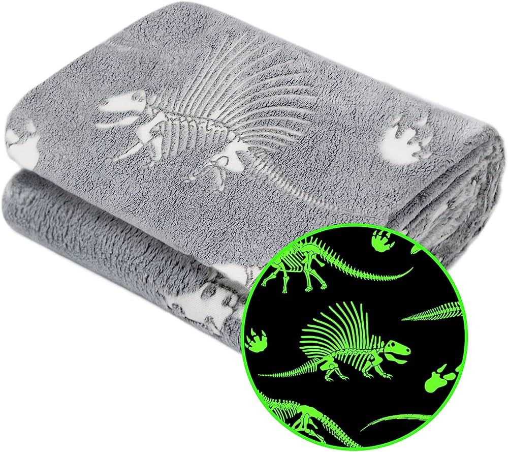 Glow in The Dark Blanket Dinosaur Throw Blanket for Boys Kids Soft Warm Cozy Cute Dino Blanket Un... | Amazon (US)
