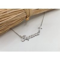 Name Necklace With Diamond Cross, Diamond Necklace, Personalized Name Necklace, 14K Solid Gold Gift For Her | Etsy (US)