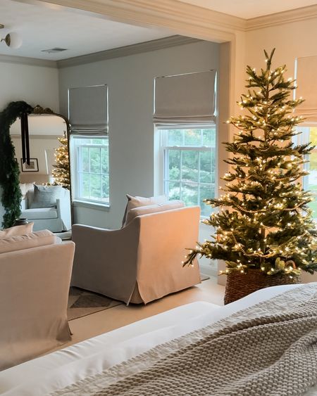 I love this sweet tree in our bedroom! The 6.5 ft size is perfect. Linking similar basket options—be sure to measure for fit! Or use a patio umbrella stand instead of the tree base. 

#LTKhome #LTKHoliday #LTKsalealert