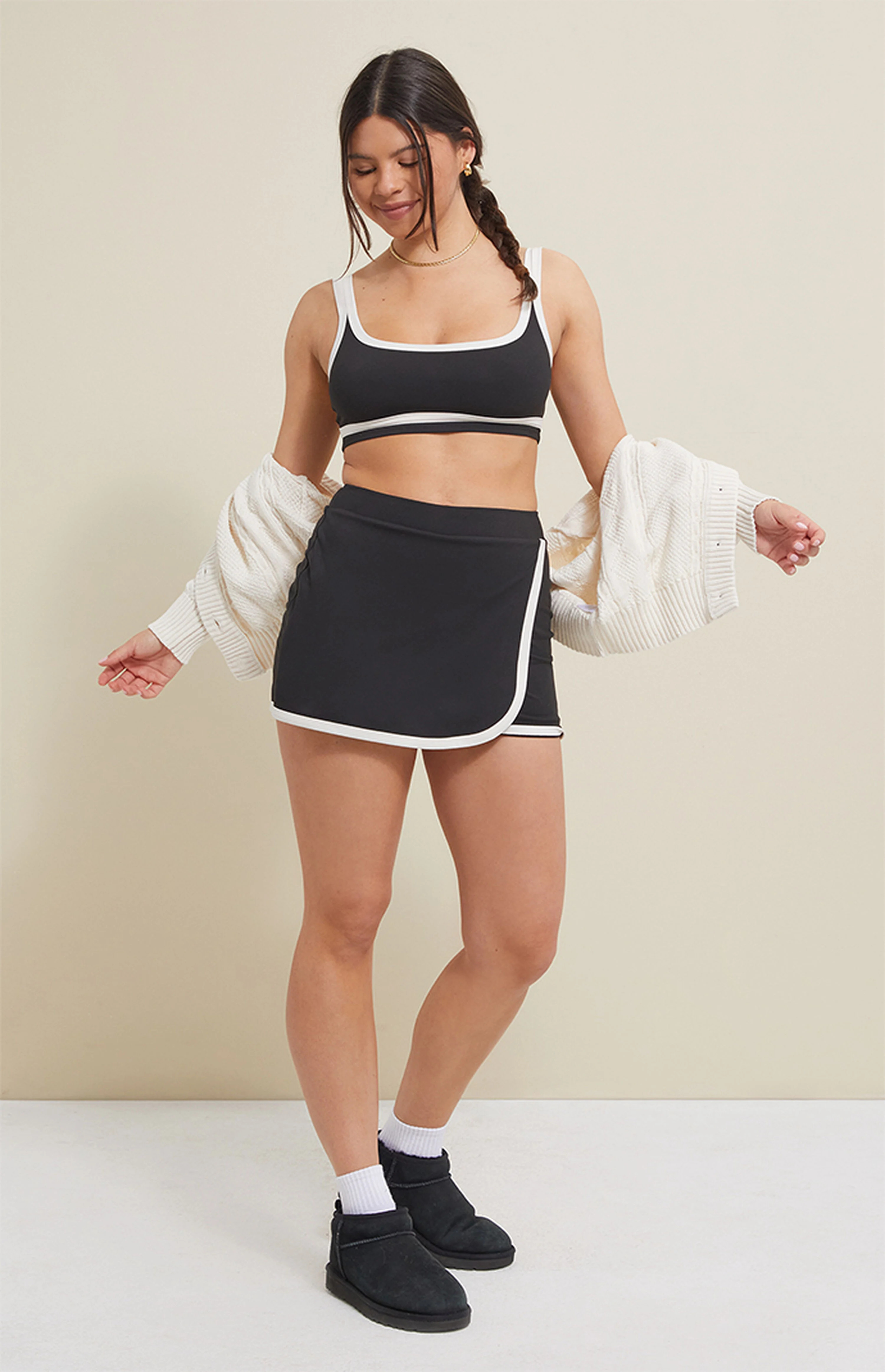 PAC 1980 PAC WHISPER Active Black Paloma Mini Skort | PacSun