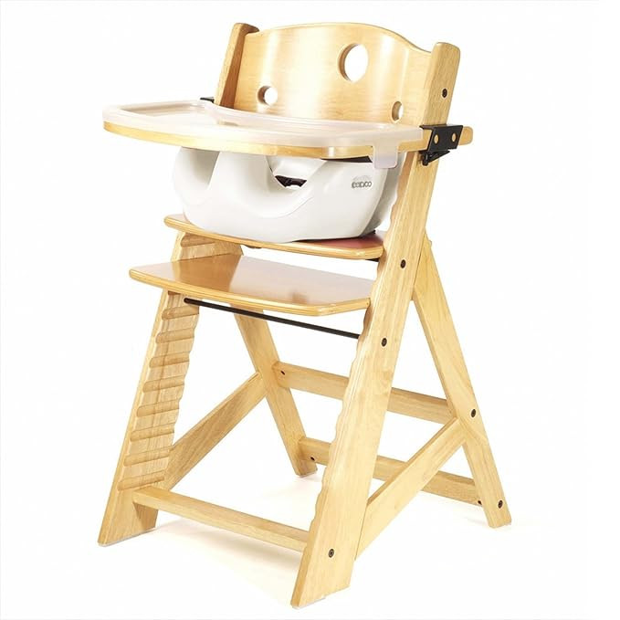 Height Right High Chair with Infant Insert & Tray, Natural/Vanilla | Amazon (US)