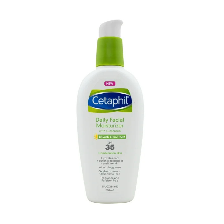 Cetaphil Daily Facial Moisturizer For Dry or Oily Combination Skin SPF 35, 3 fl oz | Walmart (US)
